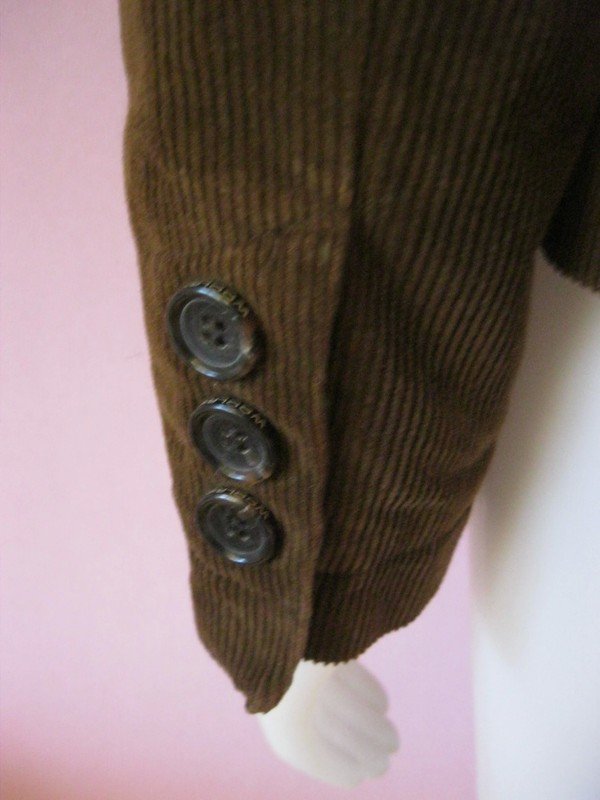 Woolrich Blazer Jacke Cord 100% Baumwolle Lana-Wolle Viskose Braun M