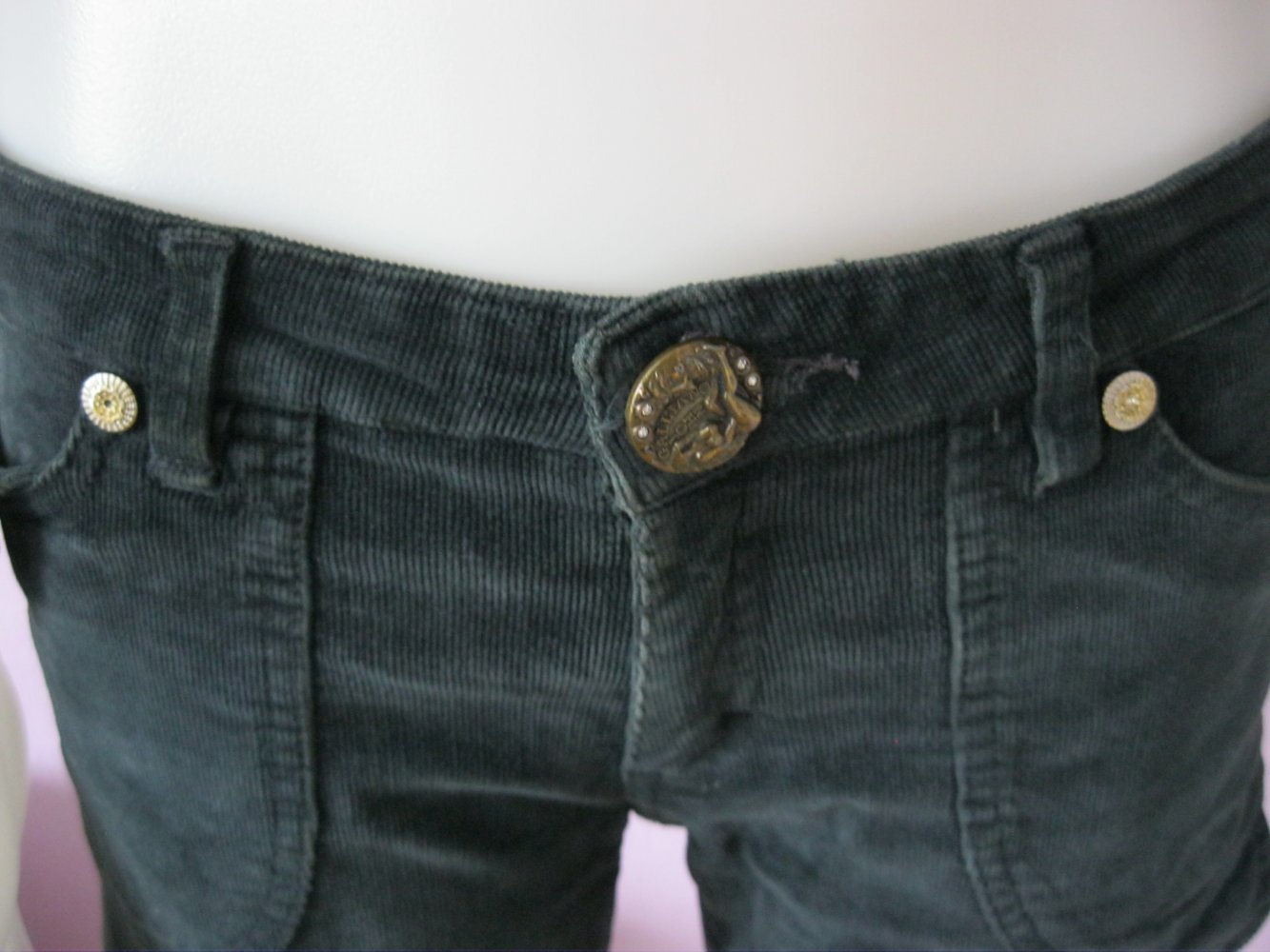 7/8-Hose # John Galliano # Feincord # Petrol # 42 (40) fällt etwas kleiner aus