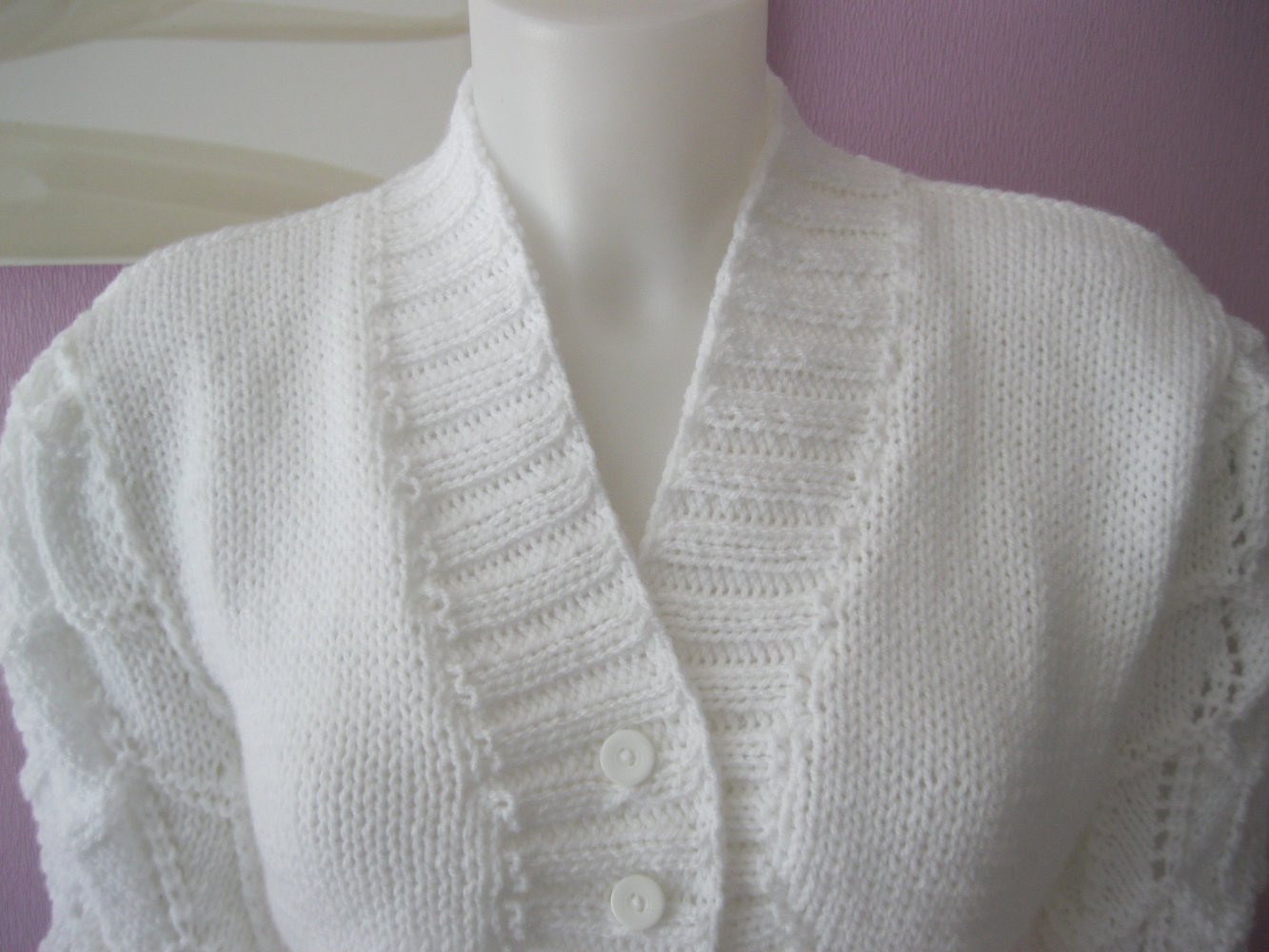 NEU Bolerojacke handmade weiß 3/4-Arm S-L