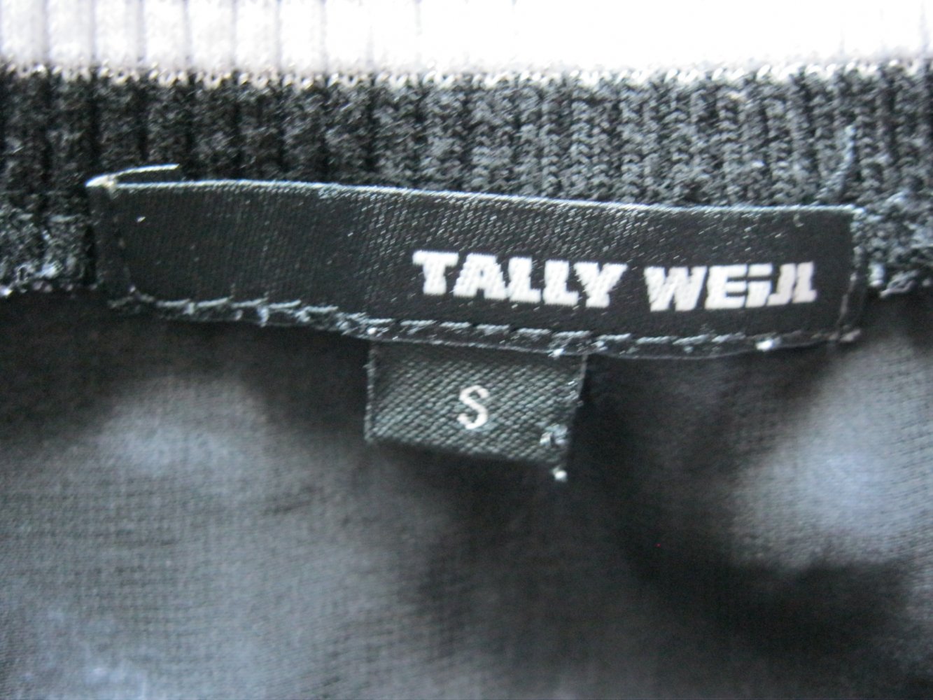 Crop-Shirt # Bluse # Tally Weijl #kurzärmlig #  Schwarz/Weiß # S