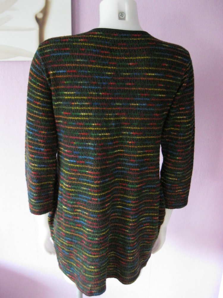 Minikleid # 3/4 Arm # Made in Italy # schwarz/bunt/gestreift # S/M