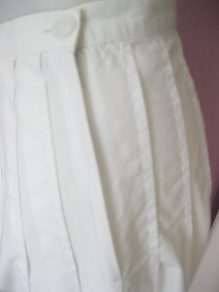 Jake*S Faltenrock A-Linie 100% Baumwolle Vintage weiß 38