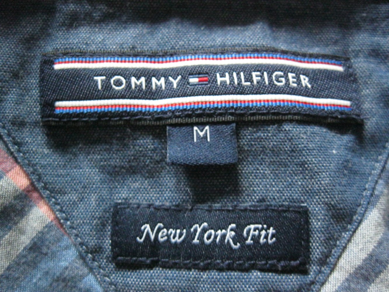 Tommy Hilfiger Hemd kariert langärmlig 100% Baumwolle Blau/Rot/Weiß M