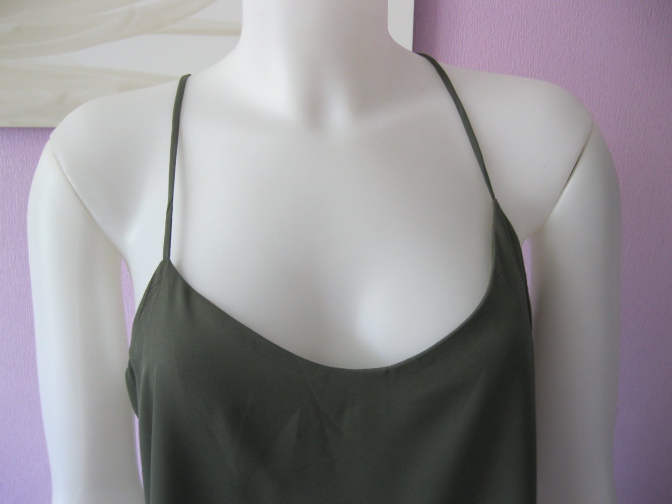 Spaghetti -Top # Bluse # oliv # oversize