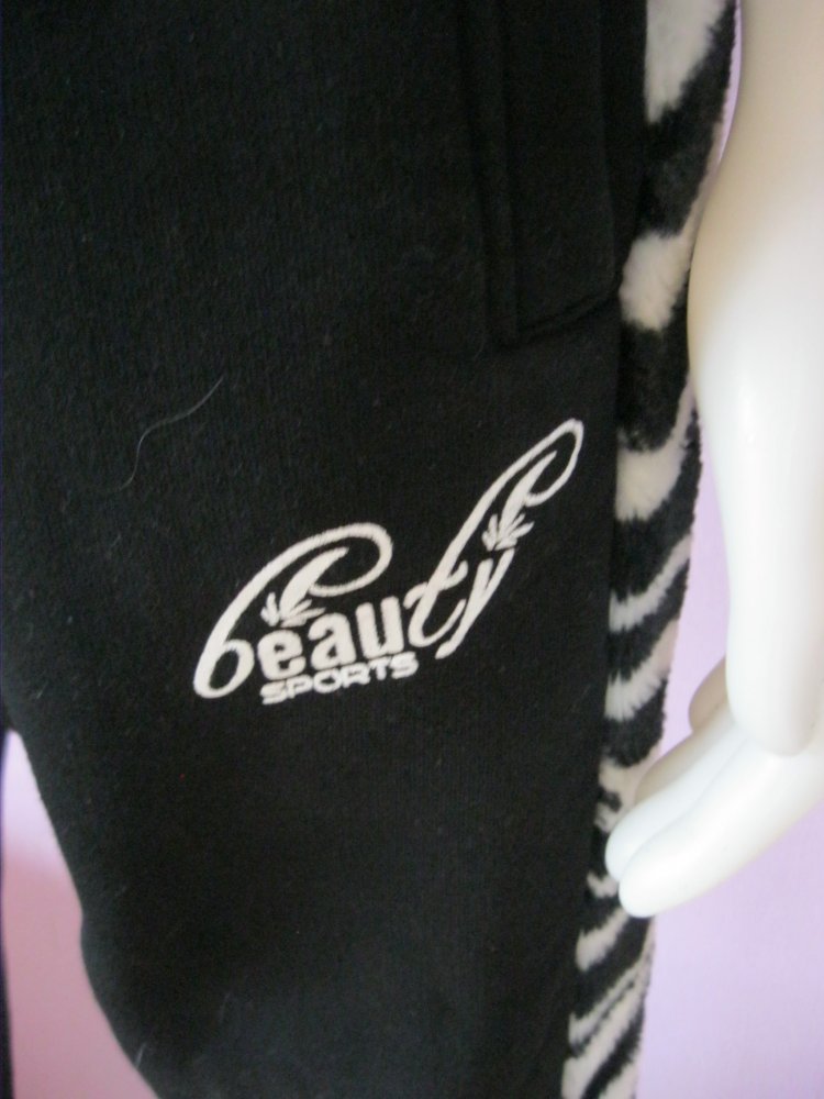 Jogginghose # NEU # Beauty Sports # Schwarz / Weiß # L