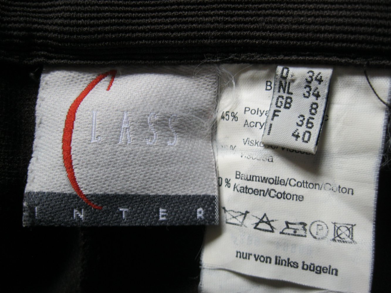 Stoffhose # Leggins # Class Inter # Braun # 34