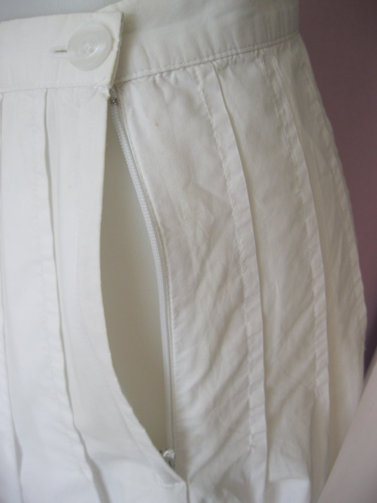 Jake*S Faltenrock A-Linie 100% Baumwolle Vintage weiß 38