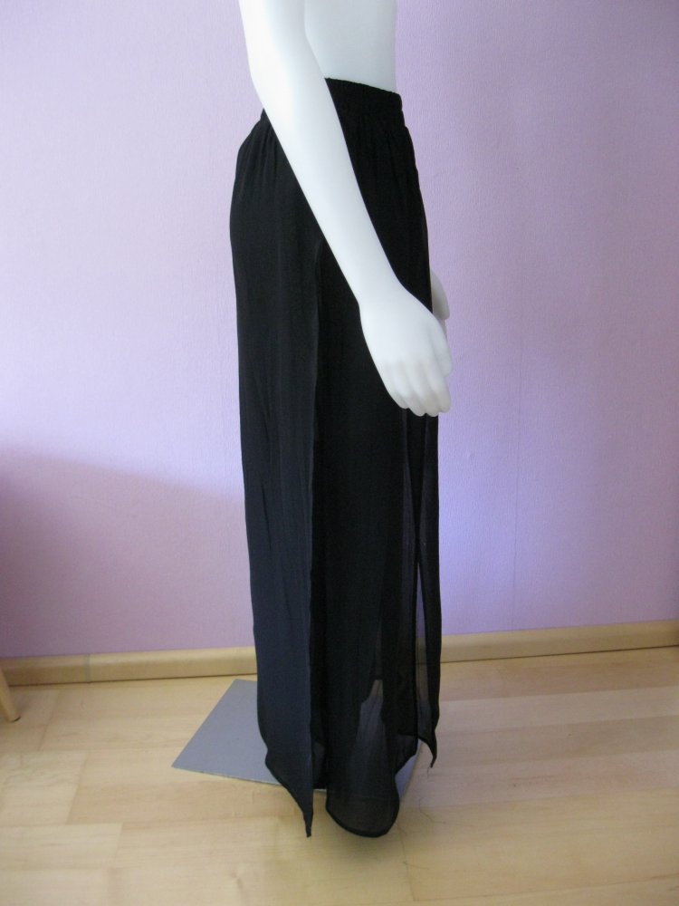 Stoffhose # Chiffon # Fluide # Schwarz # XS/S