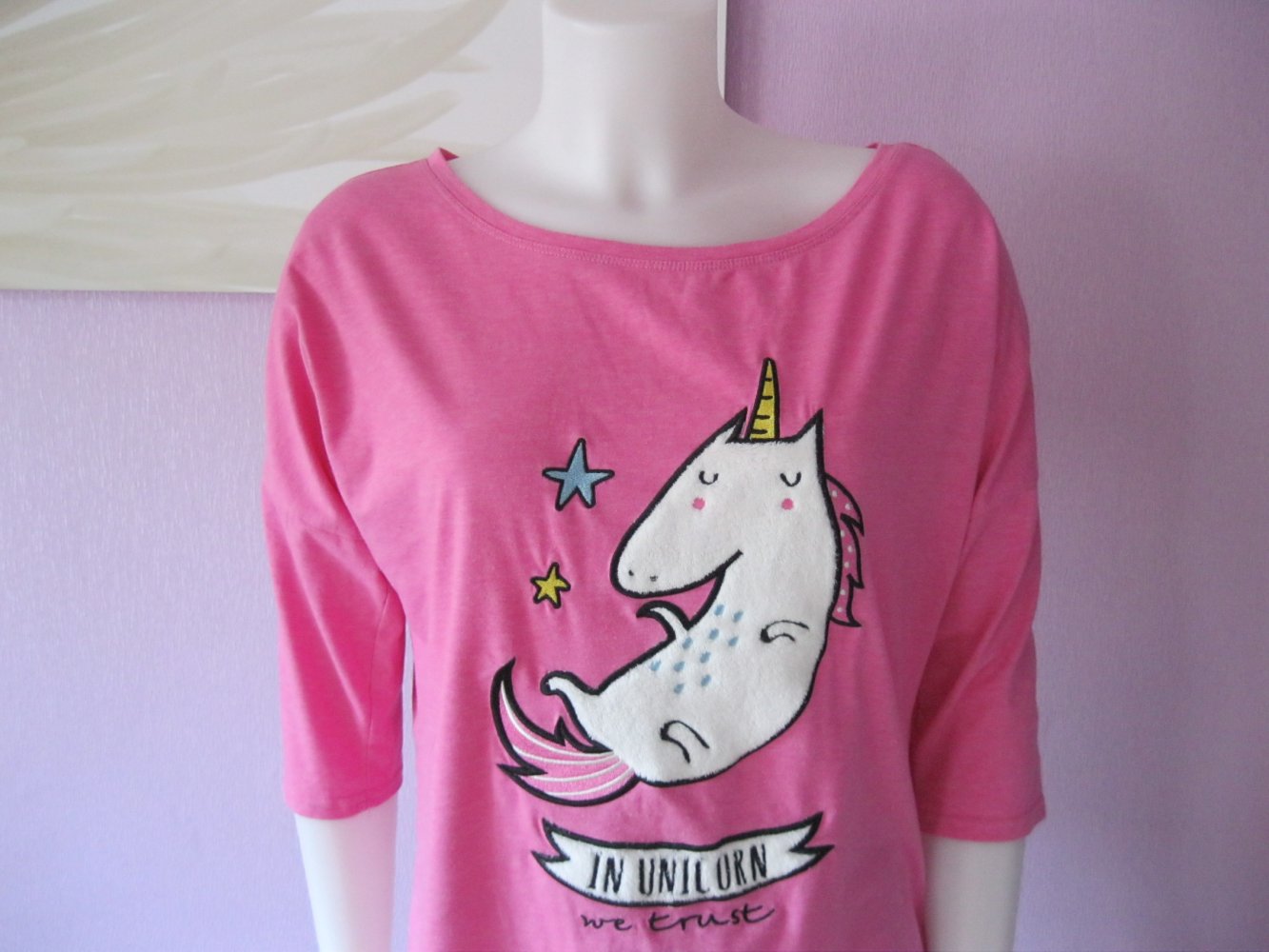 Yes or No Schlafanzug Einhorn Pink/Weiß Baumwolle L (40)