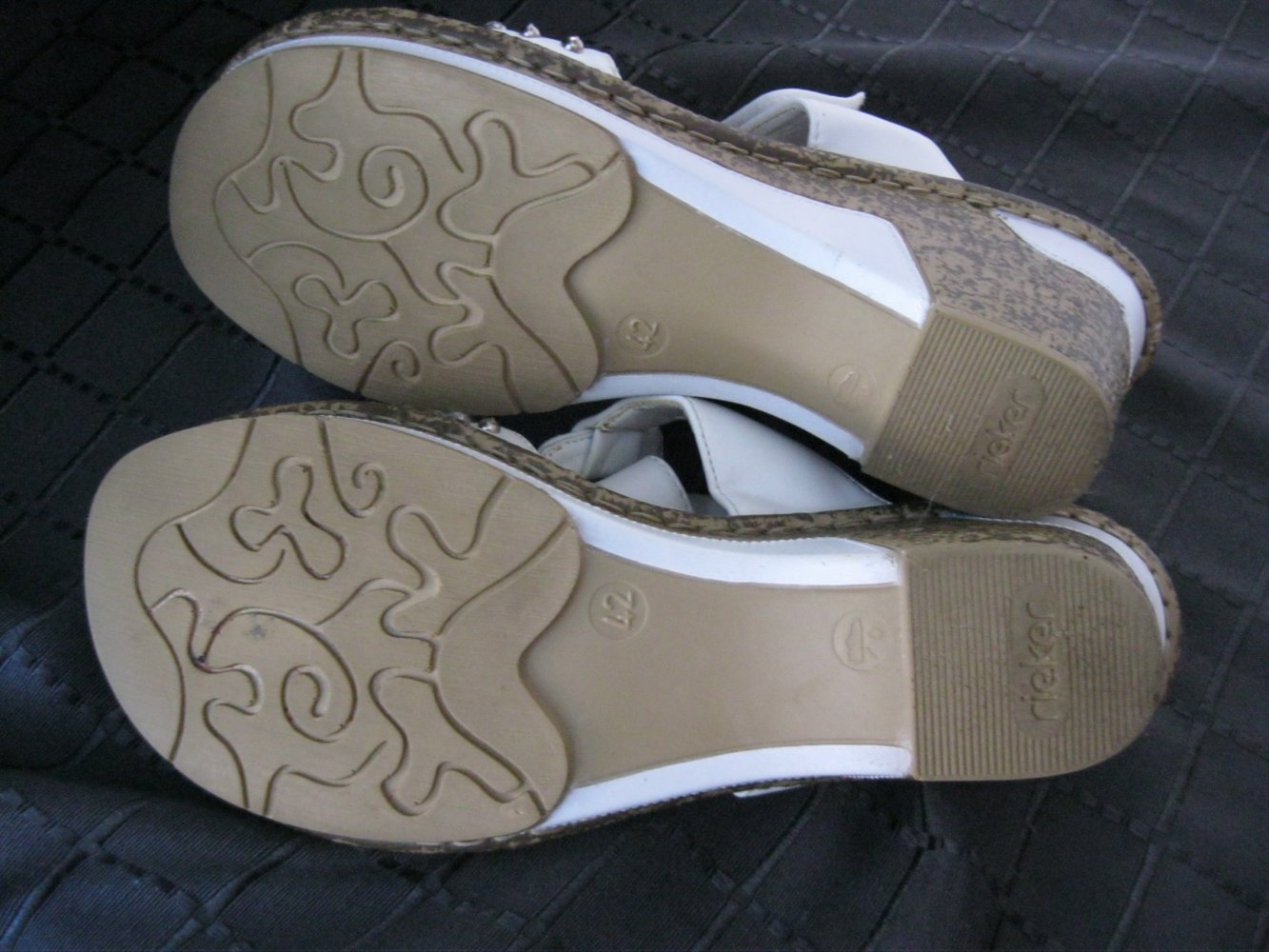 Pantolette/Clogs # Rieker # Blockabsatz # Strasssteine # weiß # 41/42