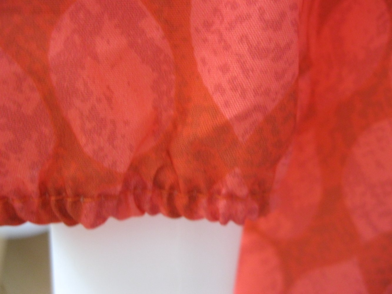 Bluse # langärmlig # Tropfen-Muster # Rot / Orange # L