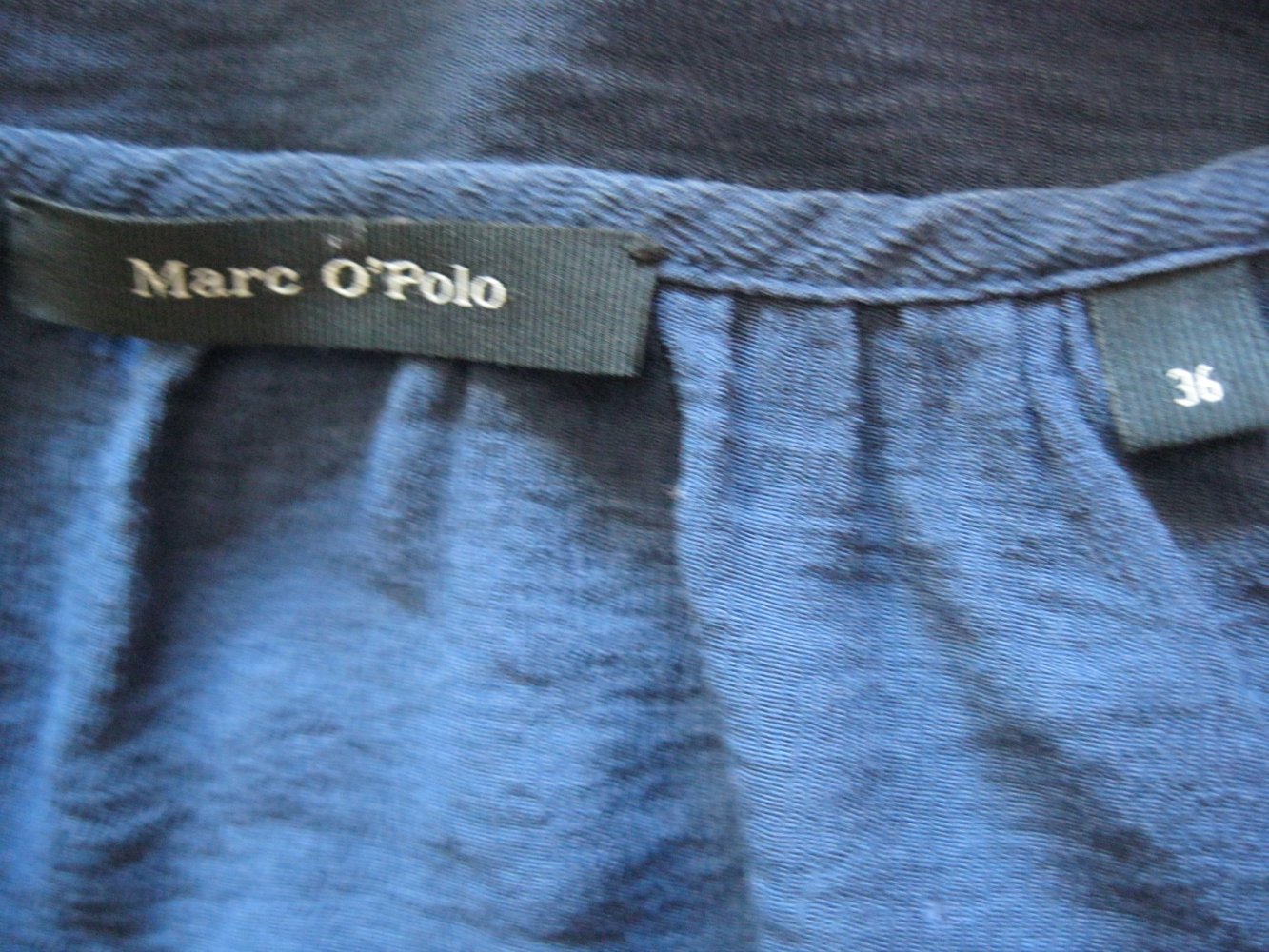 Marc O'Polo Bluse/Shirt halbarm Blau Viskose 36
