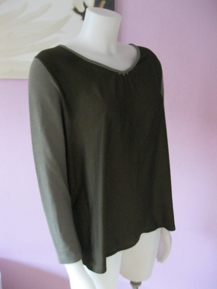 Laura Torelli Feinstrickpulli Oliv/Braun 3/4-Arm M / 38