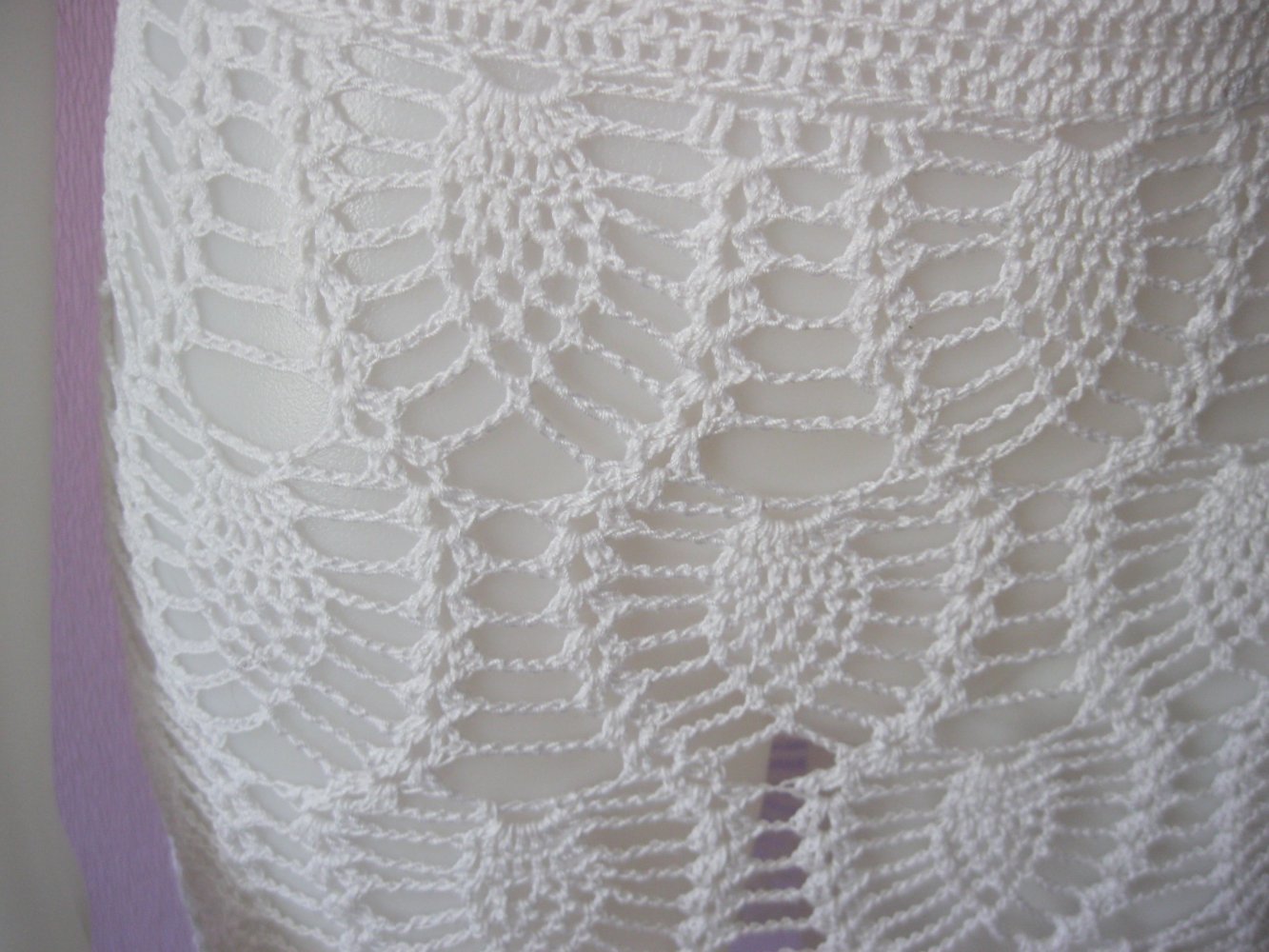 NEU Bikini-Oberteil mit Rock Handmade gehäkelt 100% Baumwolle Weiß XS/S Cup A