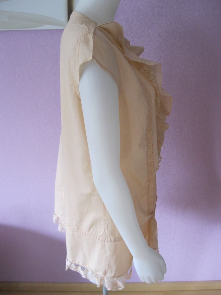 Bluse # Tunika #kurzarm # Aprikose # Volants # 40 
