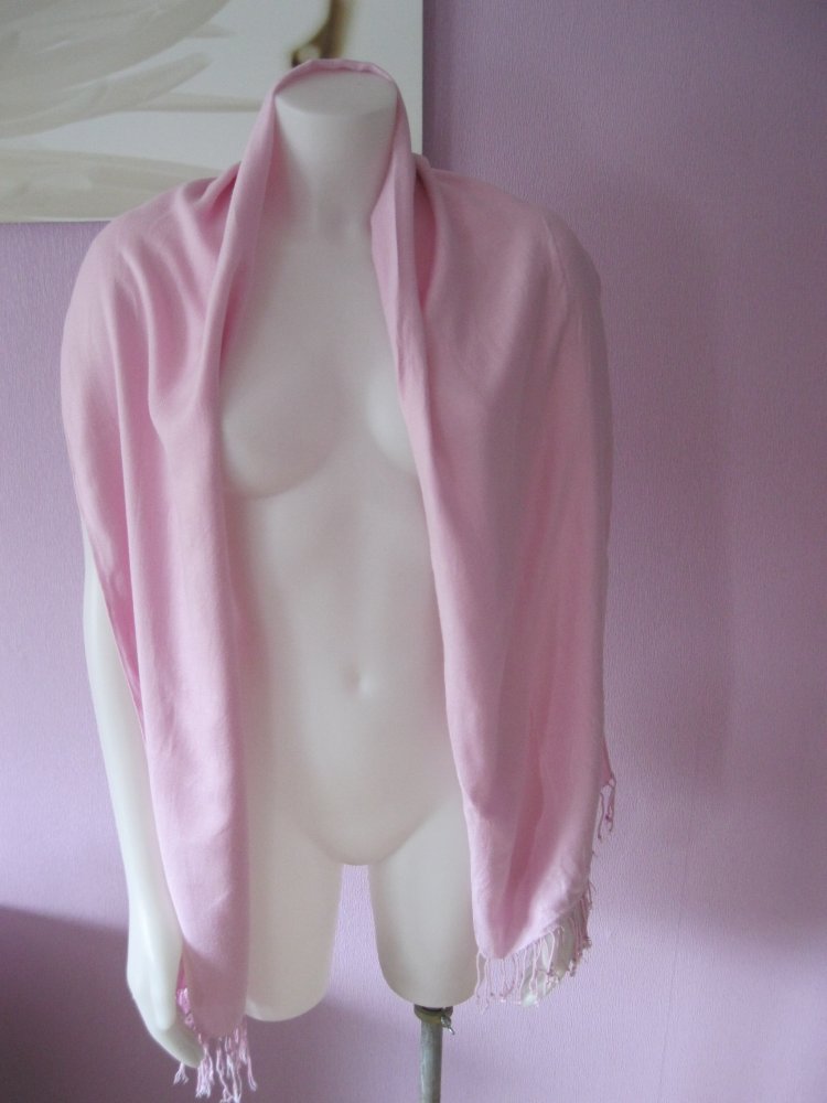 Schal # Tuch # rosa # Fransen