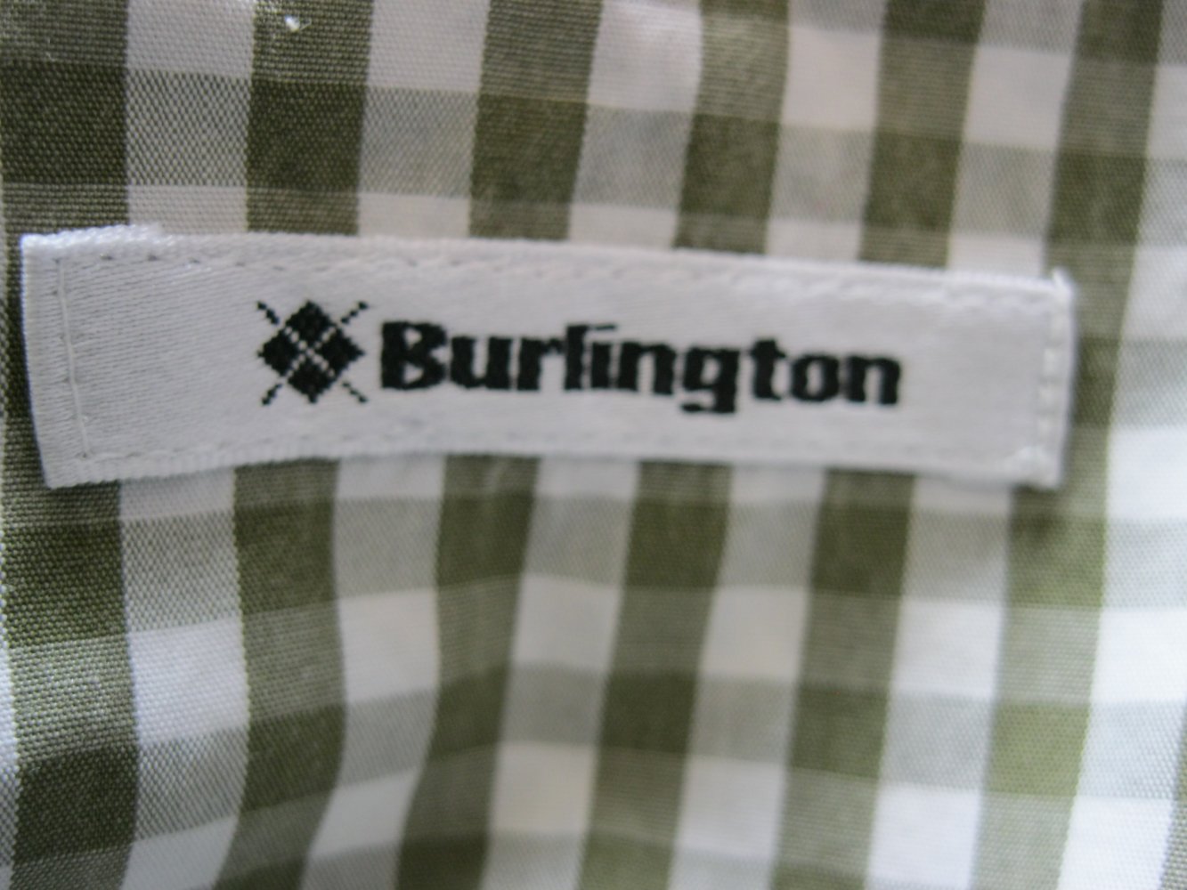 Burlington # Bluse # Freizeithemd # Grün-Weiß-kariert # langärmlig #  100% Baumwolle # 38