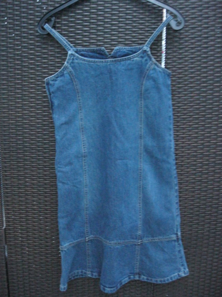 Jeanskleid # Spaghetti-Träger # blau # C&A # Baumwolle # 146