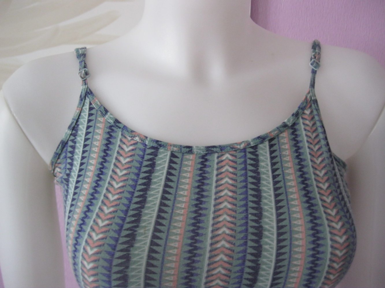Spaghetti-Top # Nollie # Tribal-Print # Baumwolle # Bunt # S