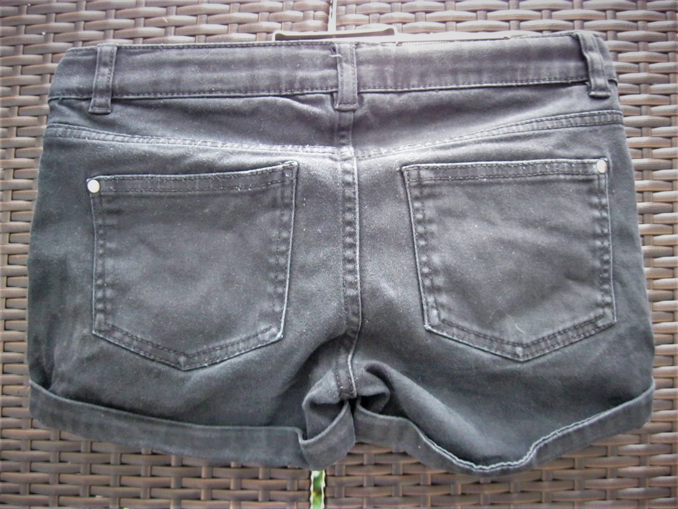 Shorts # H&M # Hotpants # Schwarz # Baumwolle # 152