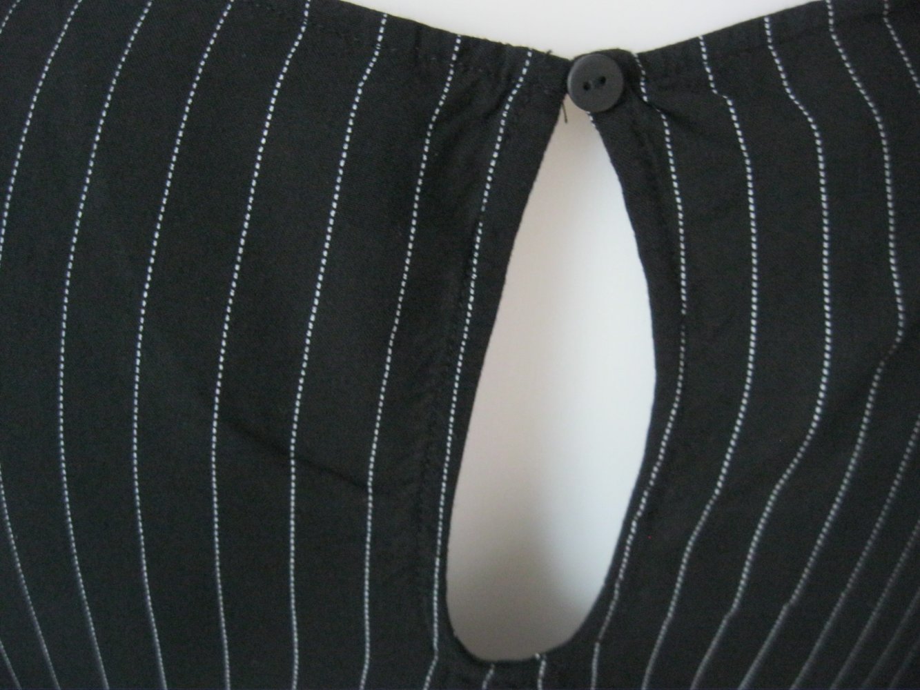 Kurzarm-Bluse # Only # Nadelstreifen # Schwarz # 36