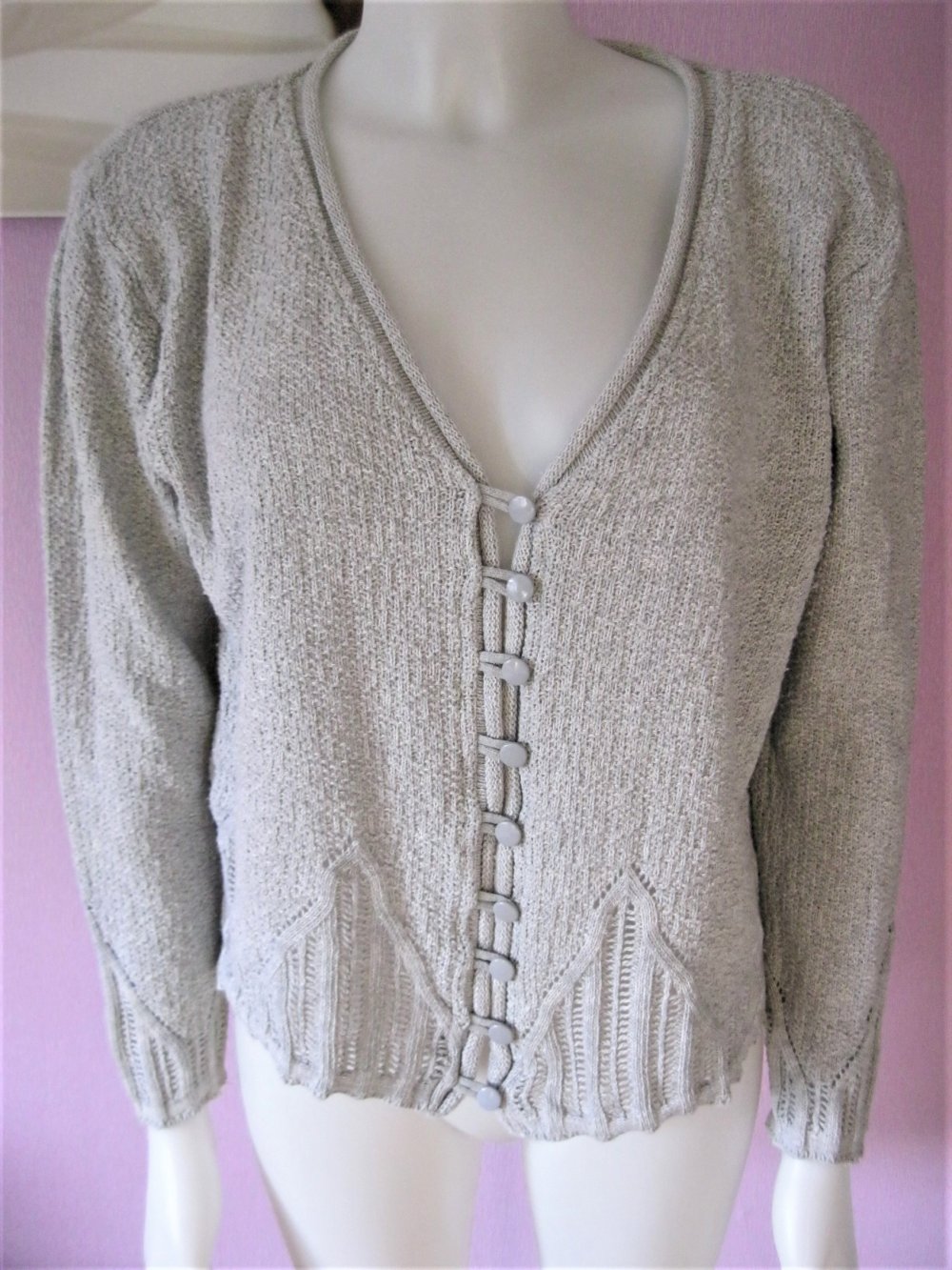 Strickjacke # 50% Baumwolle # Hellblau # 46