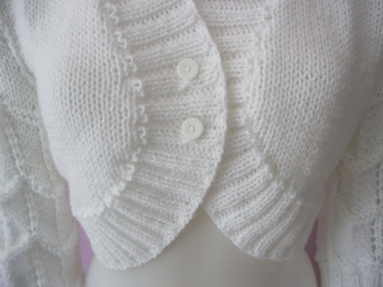 NEU Bolerojacke handmade weiß 3/4-Arm S-L