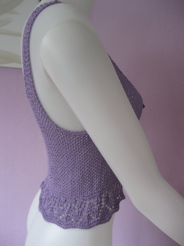 Stricktop Handmade lila/flieder 100% Baumwolle S-M