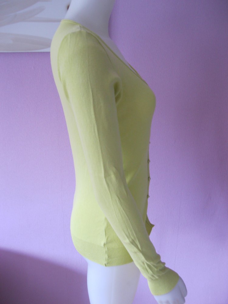 Strickjacke # Cardigan # Neongrün # S