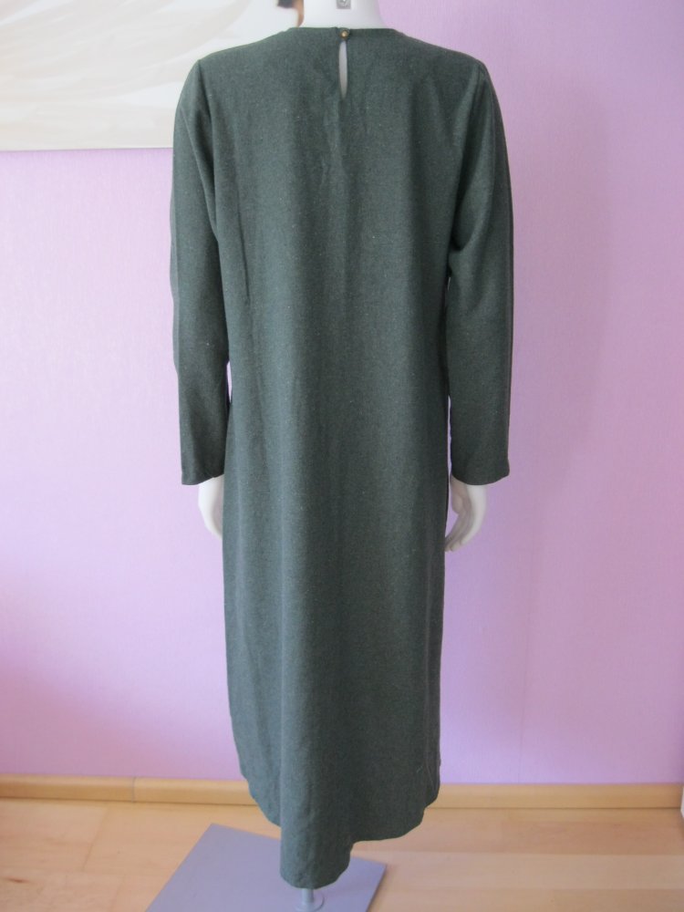 BAGIZA Kleid / Abaya langarm Dunkelgrün Baumwolle 40