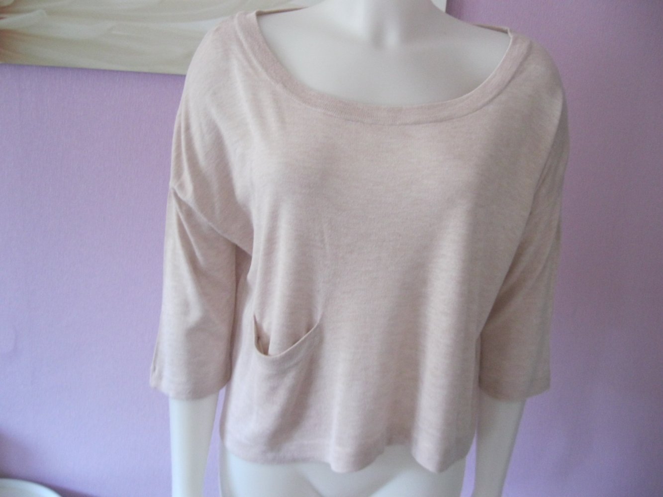 Crop-Pulli # H&M # 3/4-Arm # Nude # Oversize