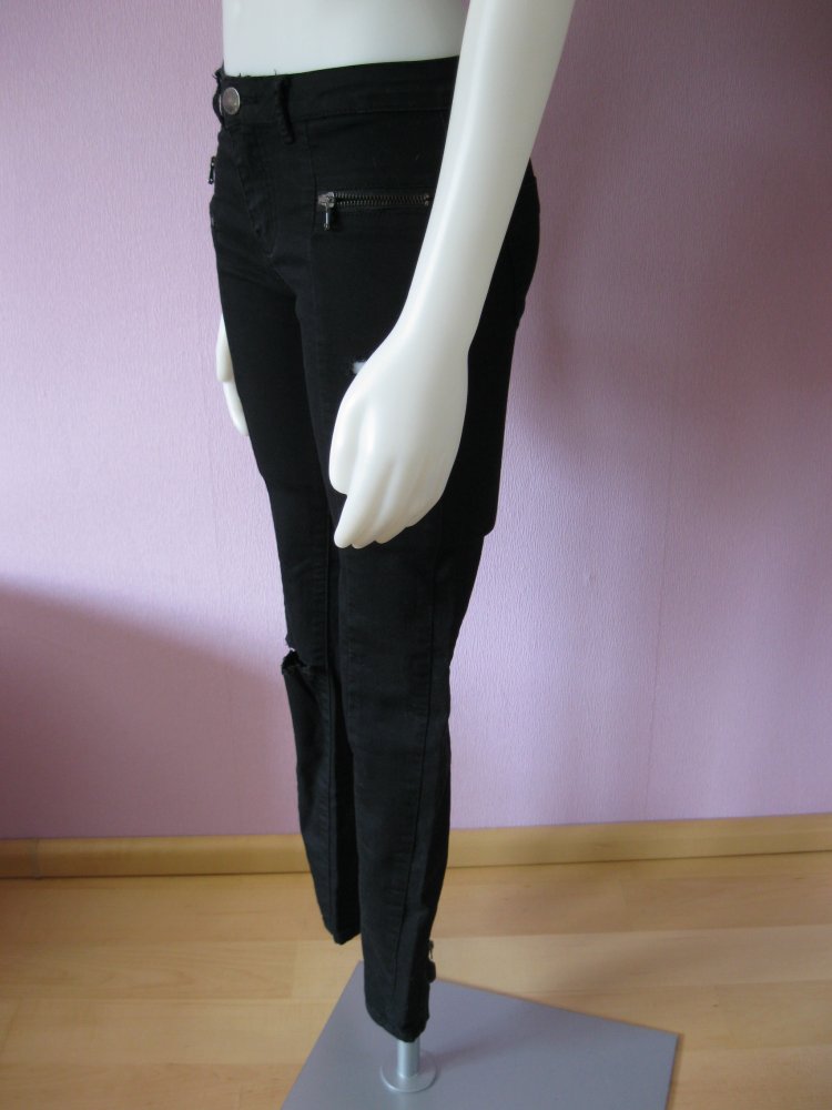 Skinny Jeans # Haily's # ripped # Schwarz # XS