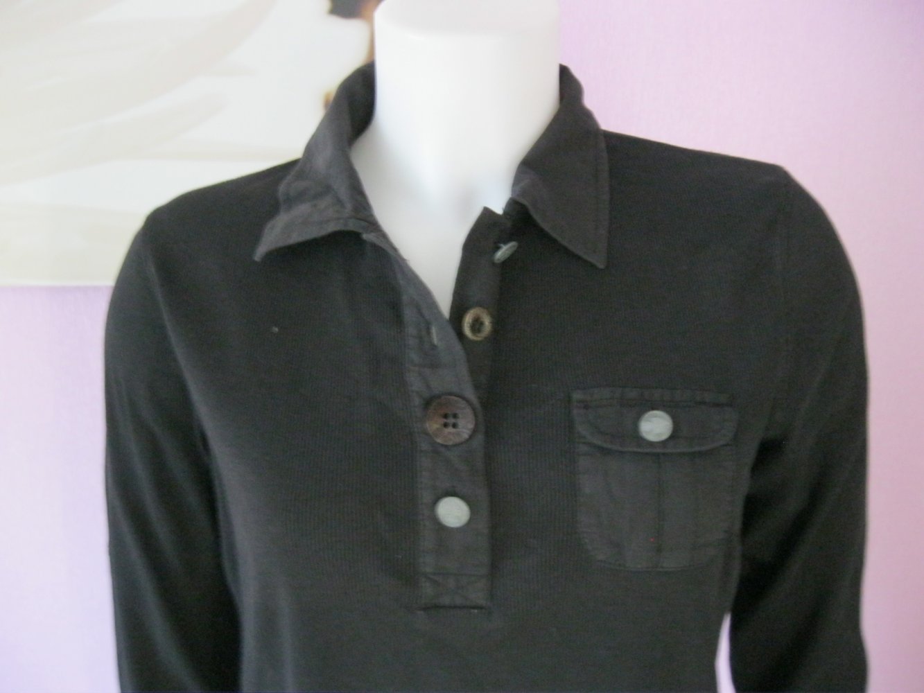 Margittes Langarmshirt Baumwolle Schwarz 42