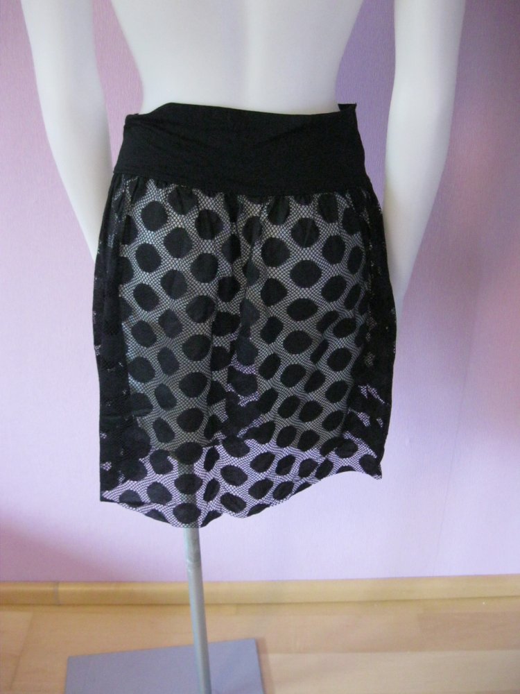 Minirock # Tezenis # schwarz # Spitze # S
