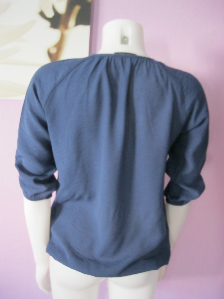 Marc O'Polo Bluse/Shirt halbarm Blau Viskose 36