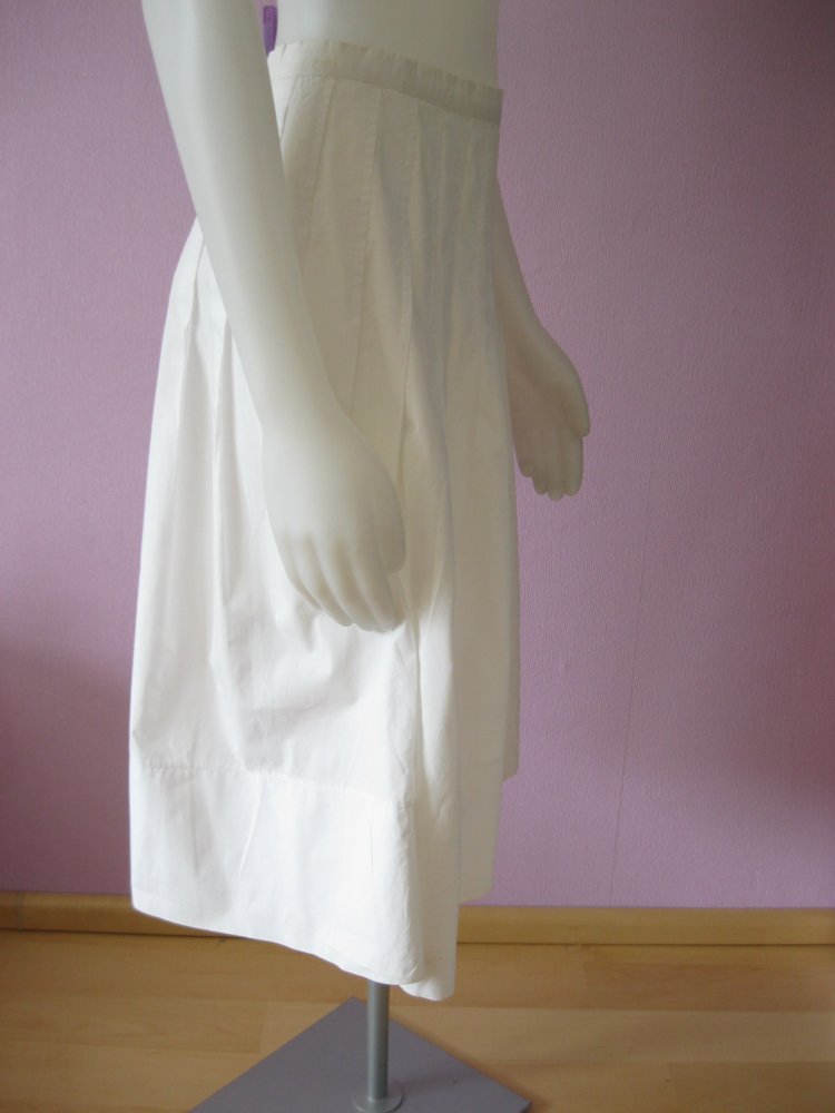 Jake*S Faltenrock A-Linie 100% Baumwolle Vintage weiß 38