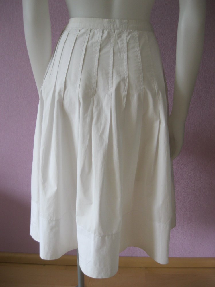Jake*S Faltenrock A-Linie 100% Baumwolle Vintage weiß 38