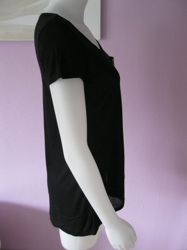 T-Shirt # H&M # Divided # Brusttasche # Camouflage # schwarz # S