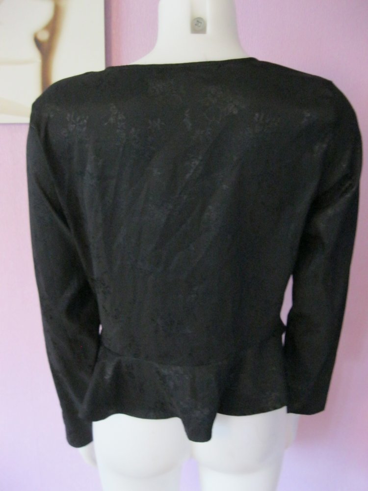 Bluse # Divided # H&M # cropped # Schwarz # Blumen # 36