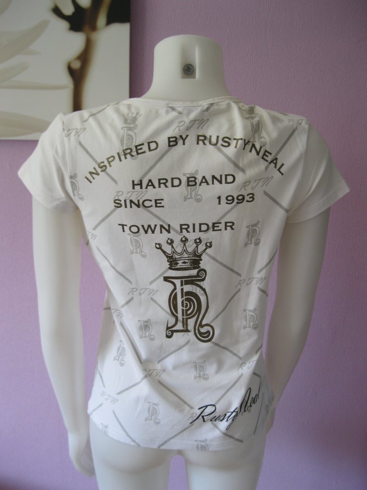 T-Shirt # Rusty Girls # Tiger-Print # weiß # S