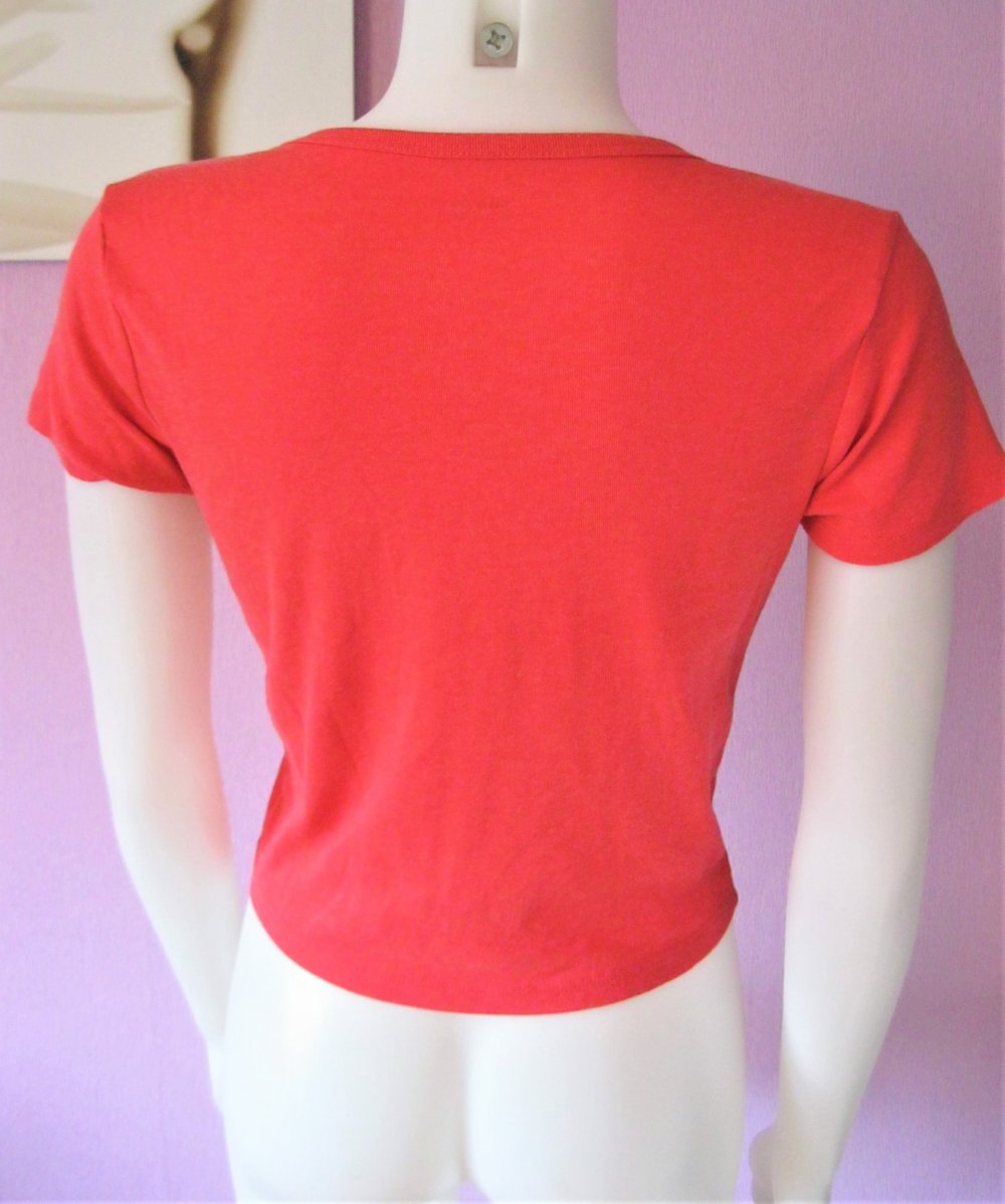 T-Shirt # Croped # Tally Weijl # 60% Baumwolle # rot # L