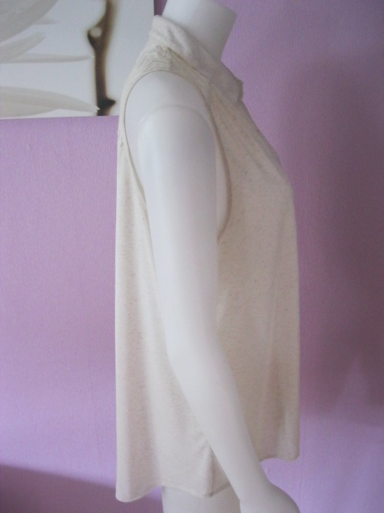 Bluse # ärmellos # Hi-Line # Rayon # Spitze # Beige meliert # XS-L