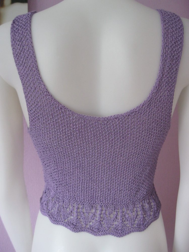 Stricktop Handmade lila/flieder 100% Baumwolle S-M