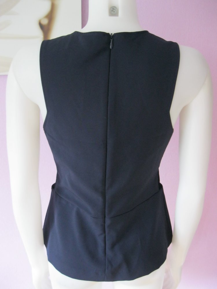 Top # Bluse # ärmellos # H&M # Marineblau # 38