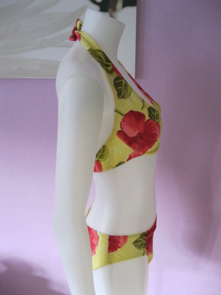 Bikini # Wilgal # Bip Bip Swimwear # Blumen # Gelb / Rot # 40 (Cup B/C)