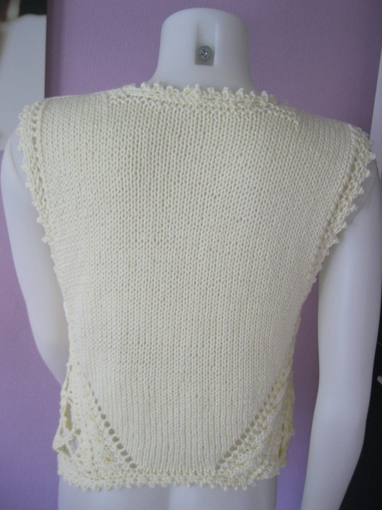 NEU Weste Strick handmade Unikat weiß / rot M-XL