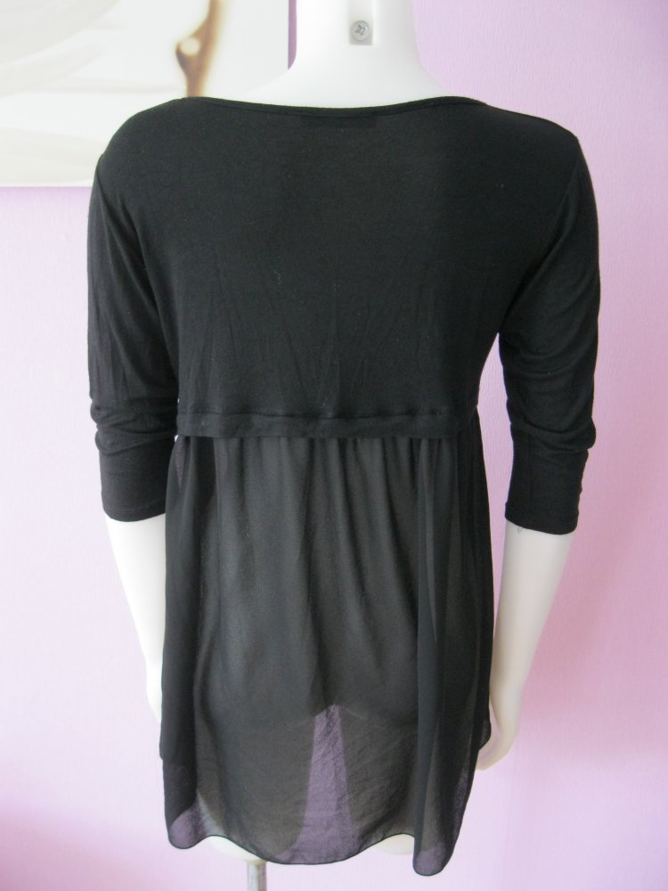 Tunika # Cropped-Shirt # 3/4-Aärmlig # Piaza Italia # Schwarz # 38