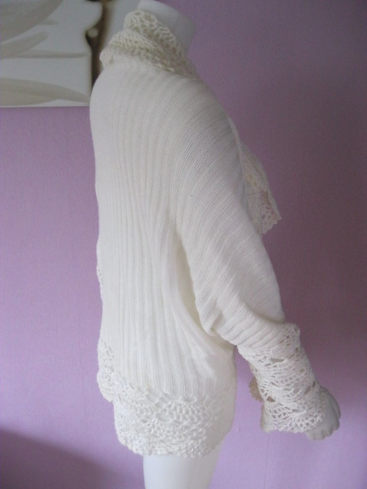 Cardigan # Strickjacke # Spitze # weiß # Einheitsgröße