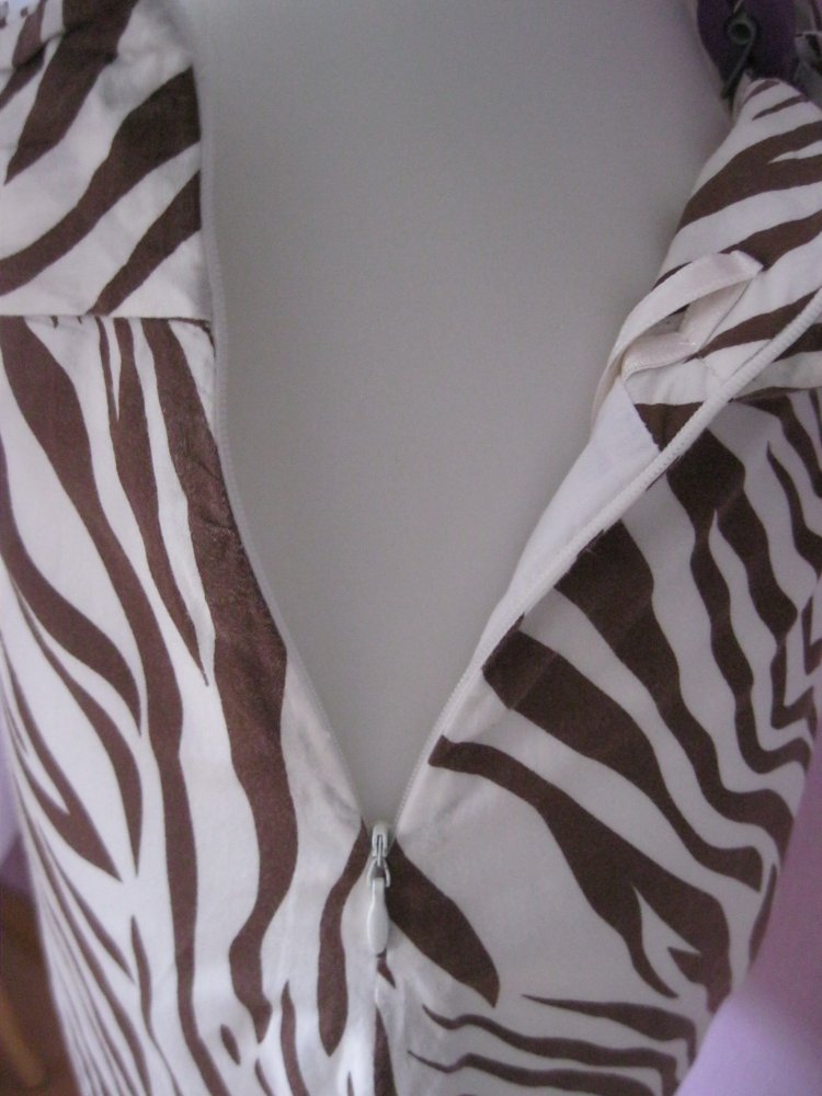 Falten-Rock # Ytrend # Safari-Muster # Creme/Braun # 100% Baumwolle # 38