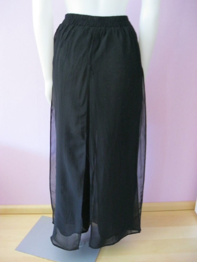 Stoffhose # Chiffon # Fluide # Schwarz # XS/S